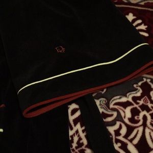 Christian Dior Vintage Monsieur Velour Navy Robe